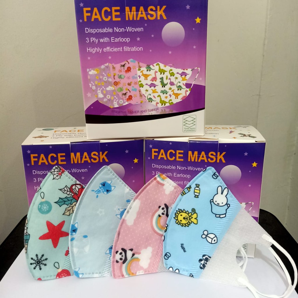 Masker Anak-anak Duckbill Motif Lucu 3ply Cocok Untuk Cewek Cowok / Face Mask Duckbill Earloop Bayi