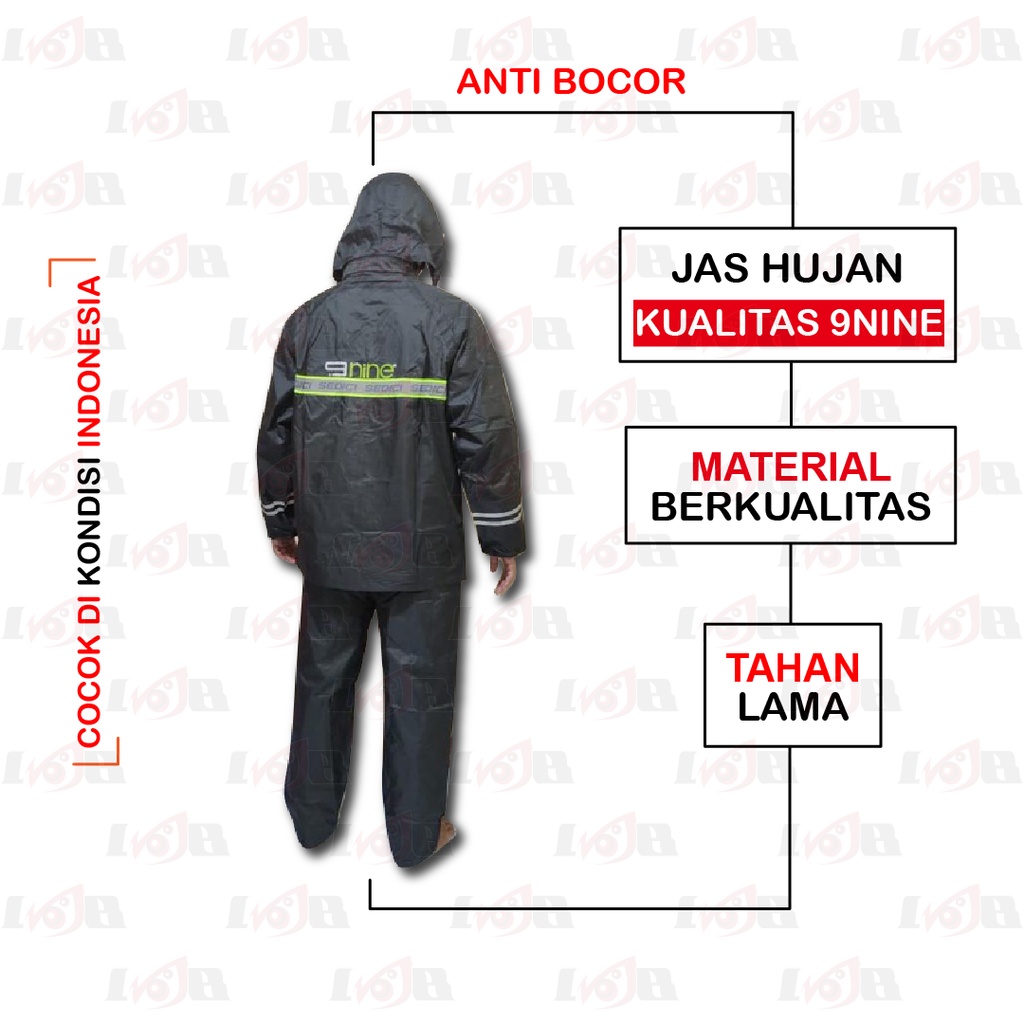 Sedici Jas Hujan Stelan Jaket RC1 9 Nine Rain Coat Baju Celana Dewasa Luminous Universal Polyester Tebal