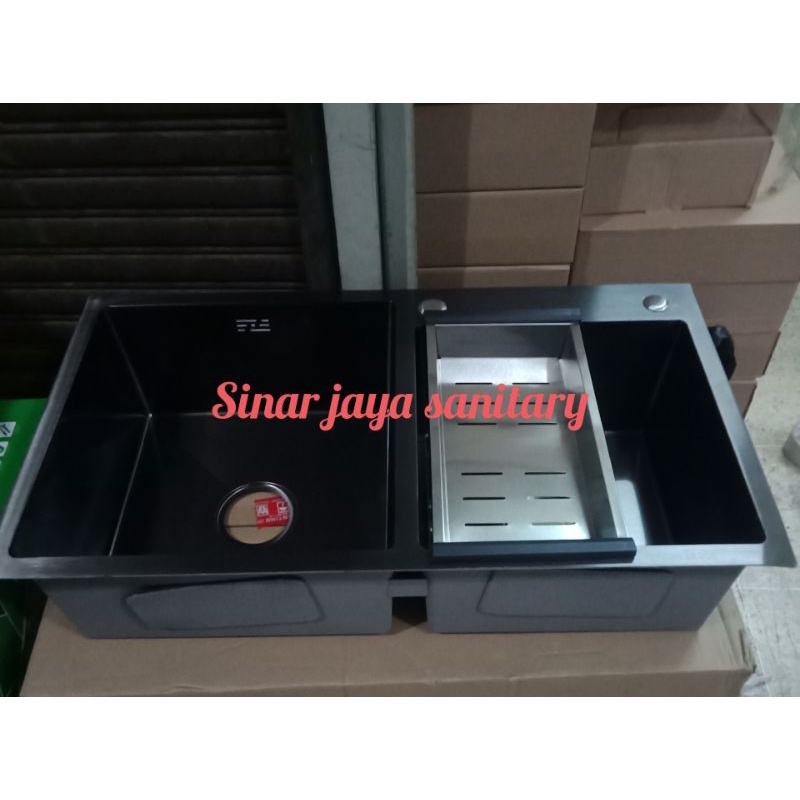 Kitchen sink minimalis inobe 8245 black &quot;ORIGINAL&quot; / Bak cuci piring inobe hitam 8245