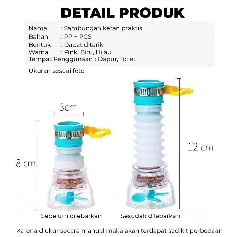 FILTER SAMBUNGAN KRAN PRAKTIS / SARINGAN AIR KERAN PENYARING FILTER SAMBUNGAN KERAN BATU STERIL