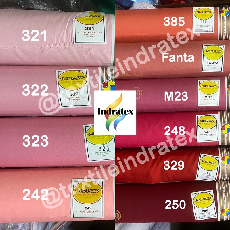 KAIN OXFORD SARI WARNA per roll SARIWARNA SWAICHI POLOS BAHAN BAJU SERAGAM SEKOLAH PRAMUKA KERUDUNG MASKER