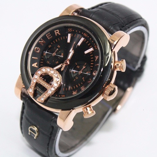 Jam Aigner Wanita: Aigner Bari SKY-02 Leather Black B_SWH