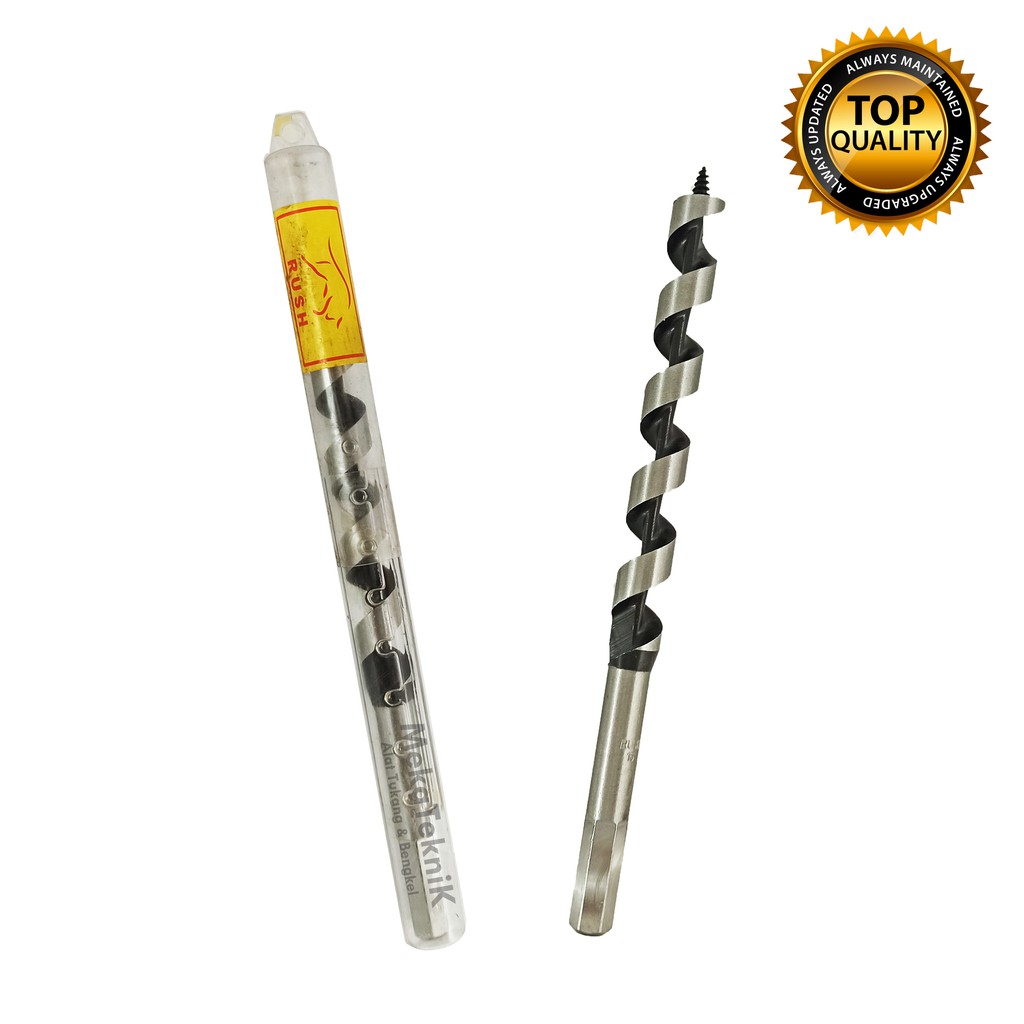 MATA BOR KAYU AUGER BIT RUSH 16MM X 230MM / MATA BOR KAYU SPIRAL PANJANG / AUGER WOOD BIT
