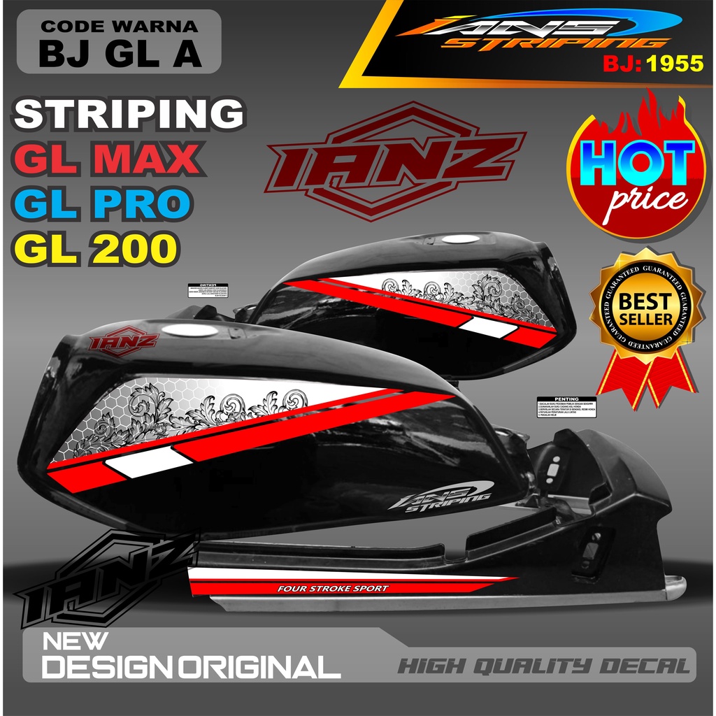 VARIASI STIKER STRIPING  GL PRO  / STRIPING MOTOR / STIKER MOTOR GL / STRIKER NEW TECH GL MAX / STRIPING GL NEW TECH / STIKER CUSTOM GL MAX GL PRO