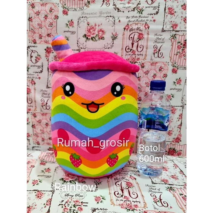 ⭐trending mainan unik boneka Boneka Boba Bubble Milk Tea Brown Sugar - BOBA RAINBOW