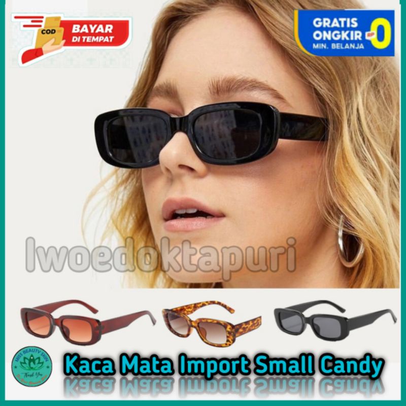 Kacamata GM04 INS Hot Impor Oval Korea Fashion Segiempat Kaca Mata Kucing Hitam Wanita dan Pria Sung