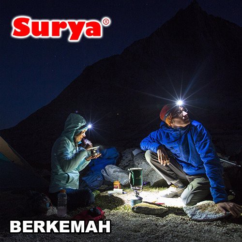 Surya Senter Kepala LED Super Terang Lithium SYH L155L LED 15 Watt + Bola Lampu Super LED DC 3W