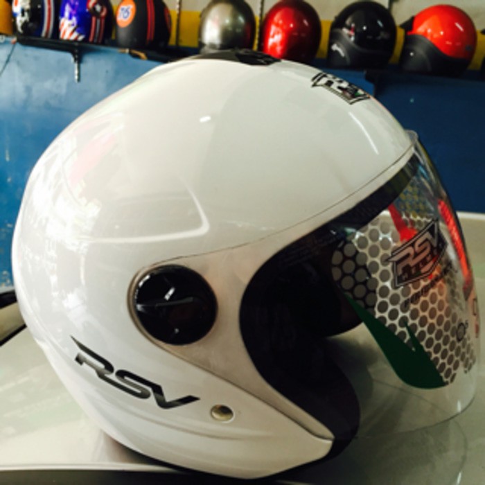 helm RSV replika nolan white putih 2in1 pet+visor murah