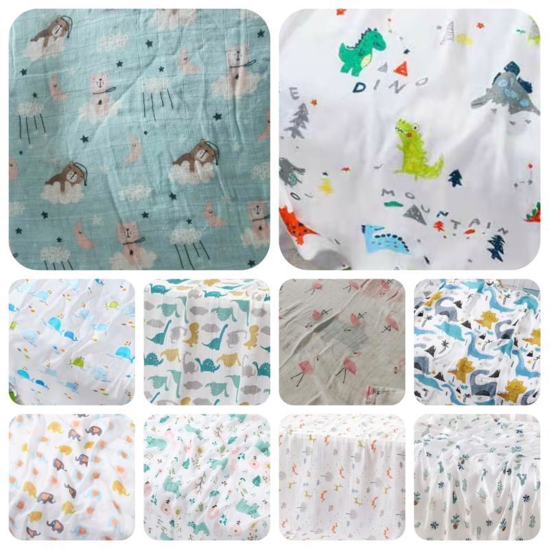 Bedong Bayi import/ Bedong bayi bamboo fiber/muslin swaddle/ bedong bayi lucu