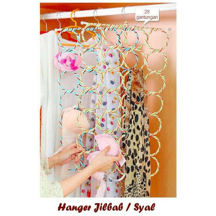 tempat gantungan jilbab dan syal / rak jilbab / hanger jilbab / syal