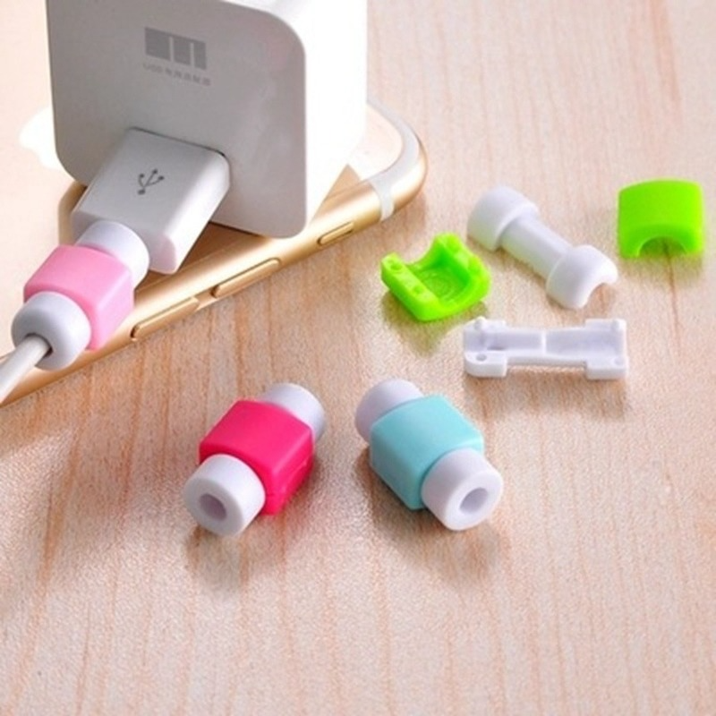 (Ready Stock) Pelindung Kabel Usb / Earphone Bahan Silikon Warna Permen Candy Cable Protector