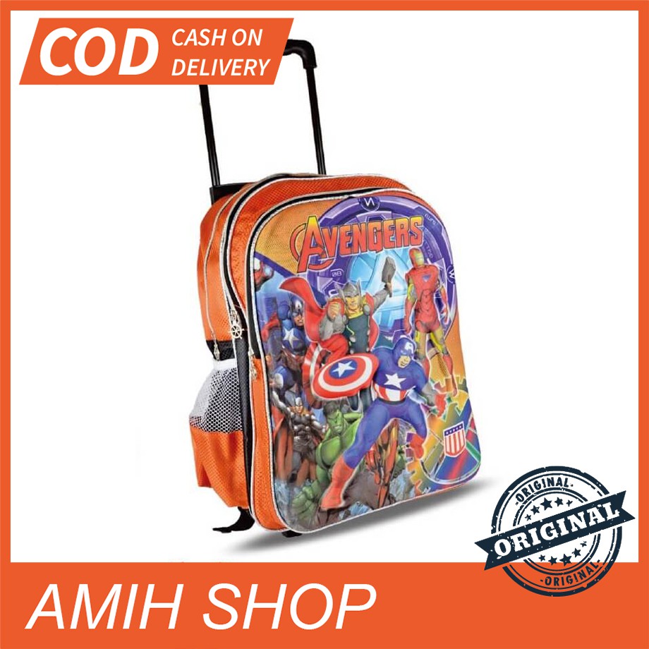 TAS TROLI ANAK LAKI-LAKI KARAKTER AVENGERS GIARDINO - GRO 1327 ORIGINAL