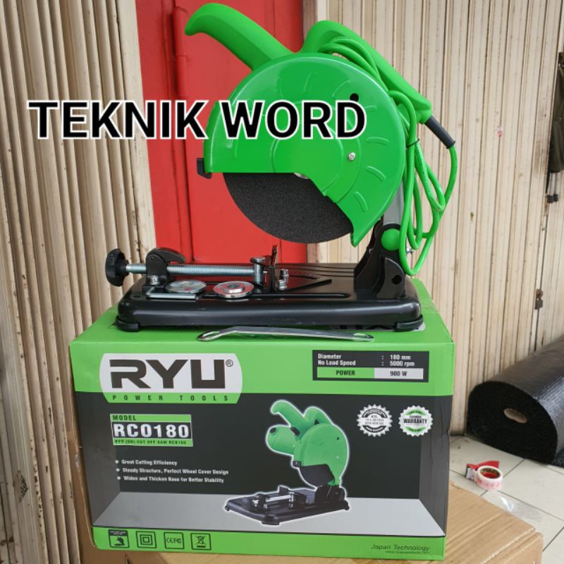 CUT OFF RYU RCO 180 / MESIN POTONG BESI 7 INCH / RYU RCO 180 7" MESIN POTONG BESI