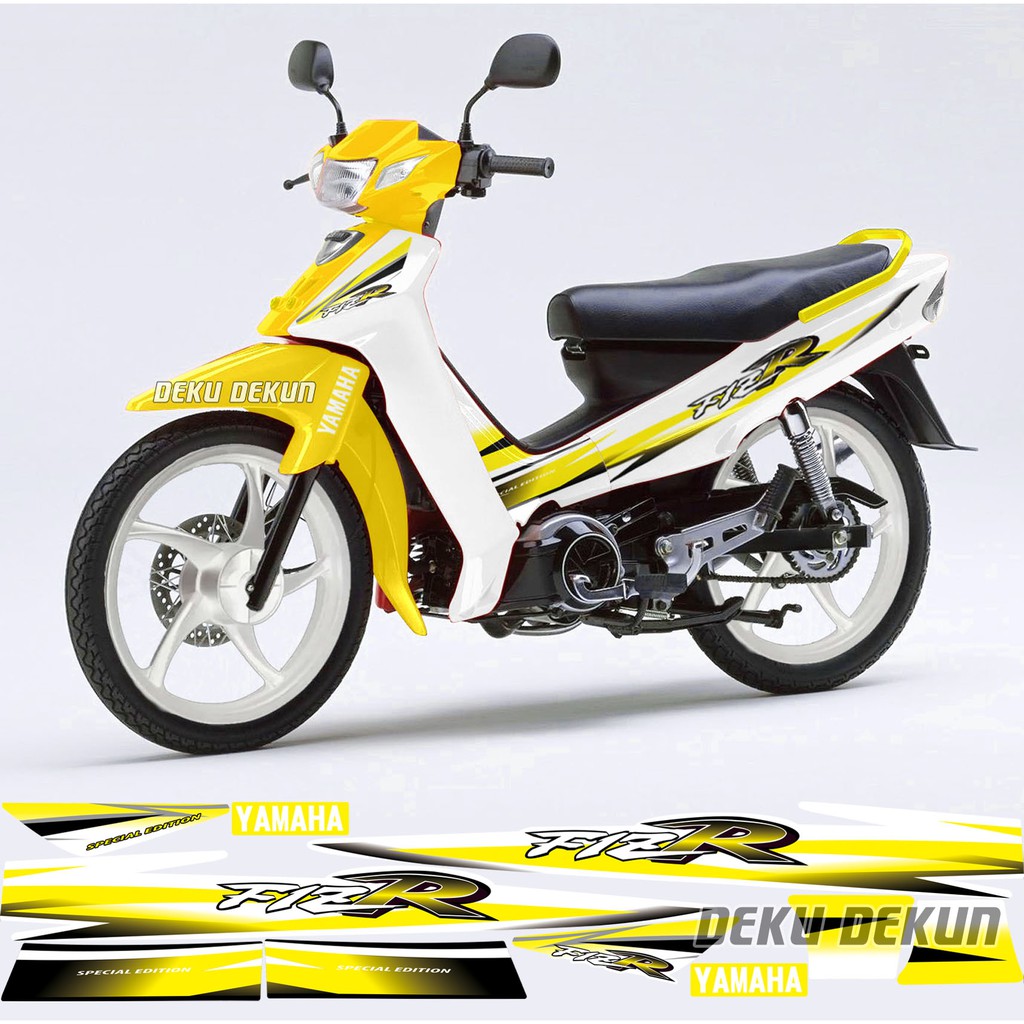 Striping Fizr fizr f1z r variasi Kuning Putih Tahan Vernis Cuting Mesin Sudah Cutingan