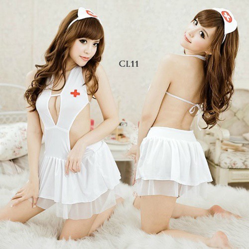 [BARANG DI INDONESIA] COSTUME COSPLAY KOSTUM PERAWAT SEKSI LINGERIE NURSE COSPLAY CL11