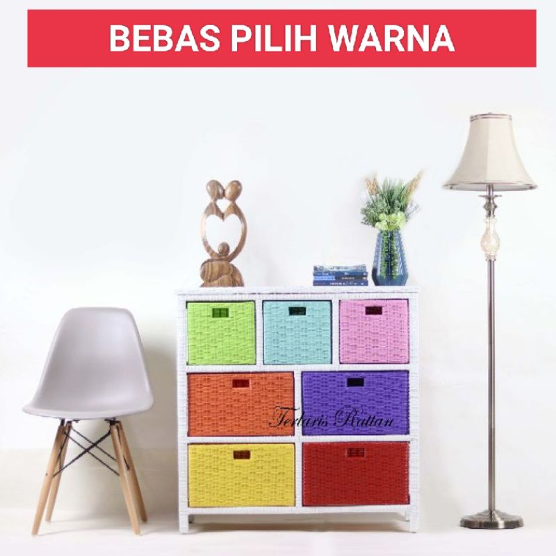 Lemari Laci 6 - 7 Rotan Sintetis