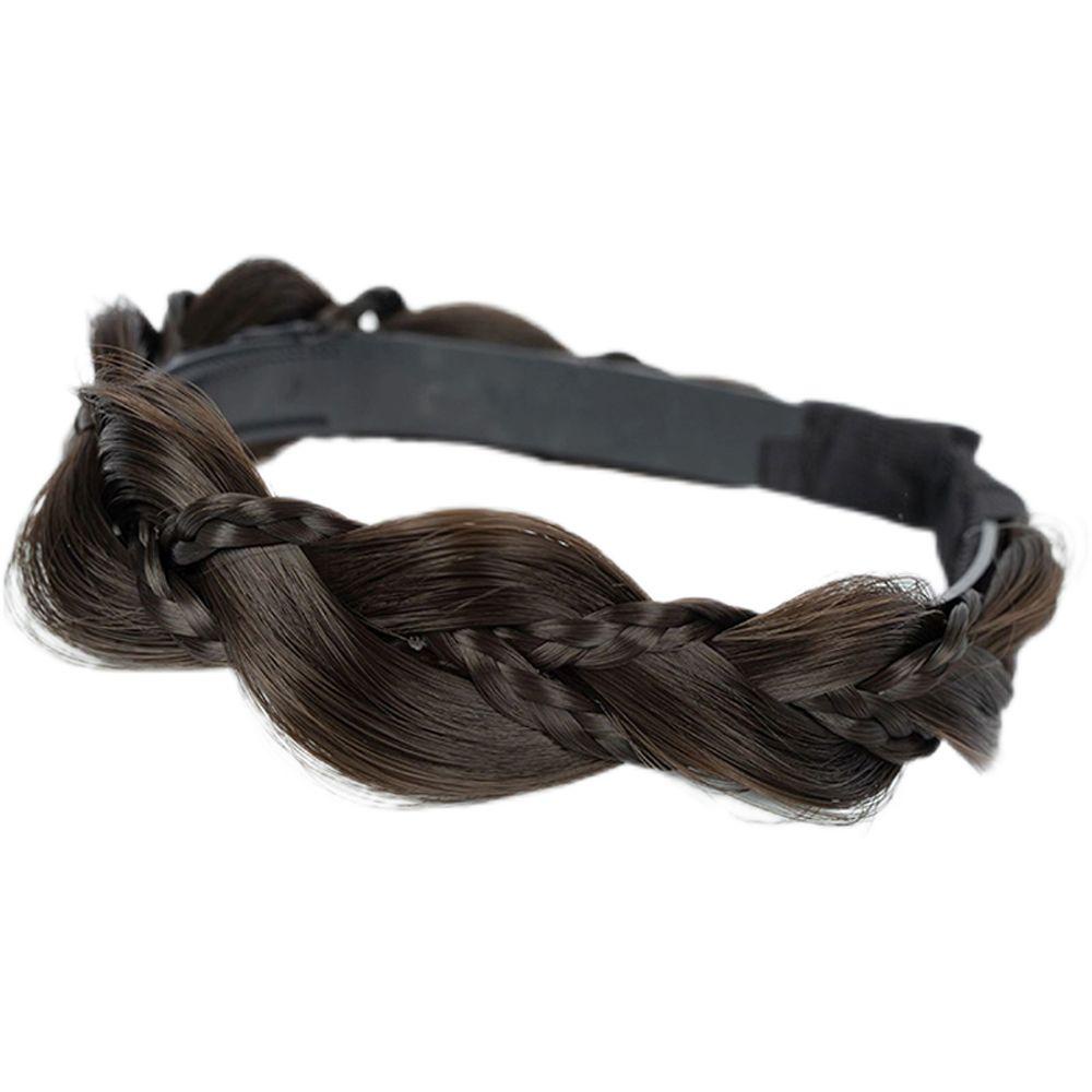NEEDWAY Wig Bando Lucu Manis Memutar Dikepang Tulang Ikan Kepang Non-slip Cuci Muka Ikat Rambut Perempuan