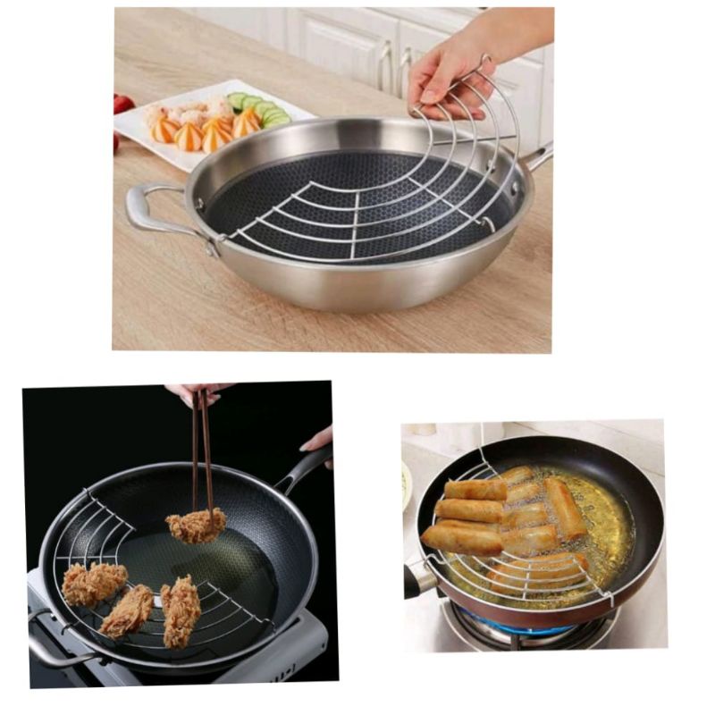 Peniris Minyak Wajan / Peniris Gorengan / Rak Peniris Makanan / Alat Tirisan Minyak