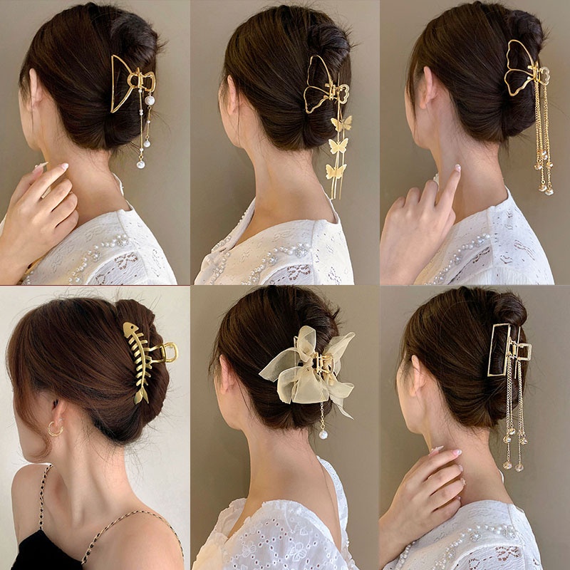 AY(CN) Butterfly Jepit Rambut Bentuk Kupu-Kupu Bahan Metal Gaya Korea Untuk Wanita