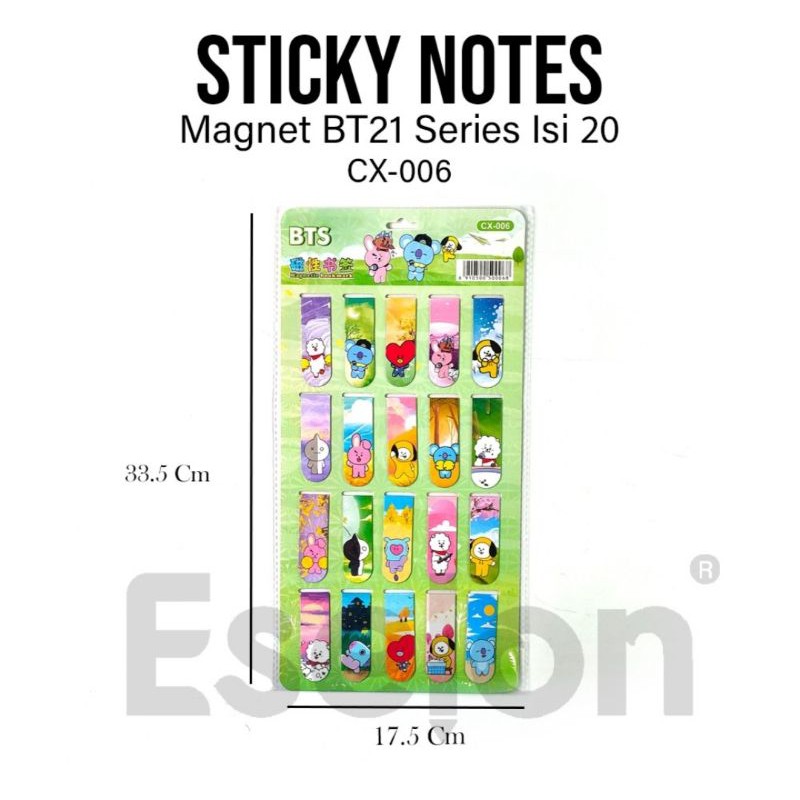 Post it / Memo Stik / Sticky Note Magnet Karakter BTS-3
