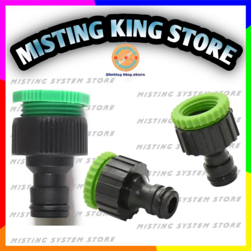 TAP ADAPTER 1/2 3/4 KE SELANG 16MM ATAU 5/8 MODEL DRAT DALAM VLOK RING QUICK CONNECTOR