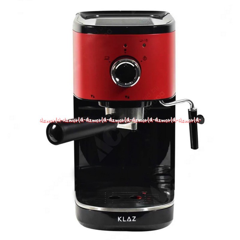 Klaz High Pressure Coffee Maker Espresso 1.2L Alat Membuat Kopi Klas warna merah Hitam Red Black Mesin Penghancur Biji Kopi