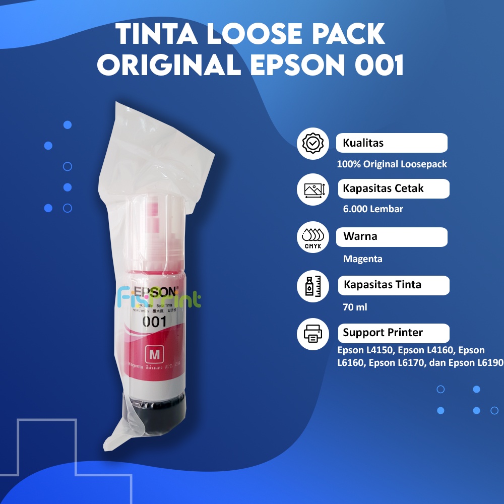 Tinta Loose Pack Original 001 Epson Printer L4260 L4250 L6270 L6290 Tinta Original No Box