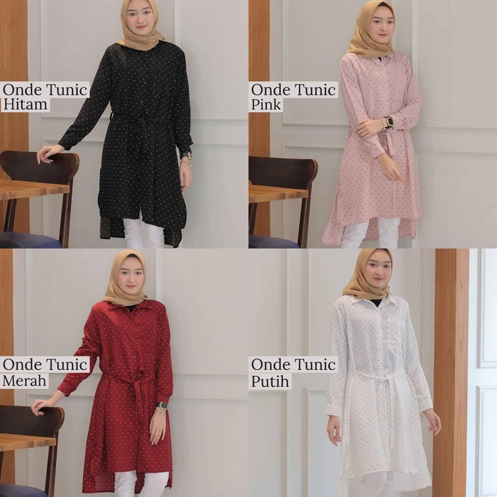 ONDE TUNIK Monalisa Baju Tunik Panjang Kancing Hidup Baju Atasan Wanita Busui Modern Terbaru