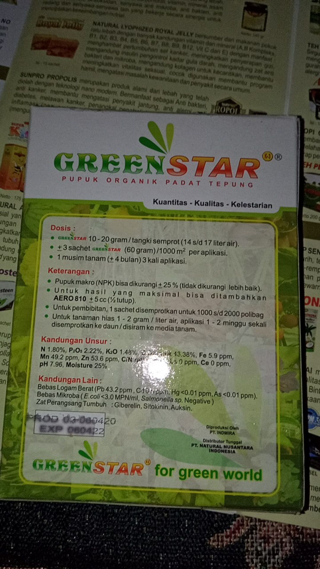 Greenstar Pupuk Organik Serbuk Multifungsi