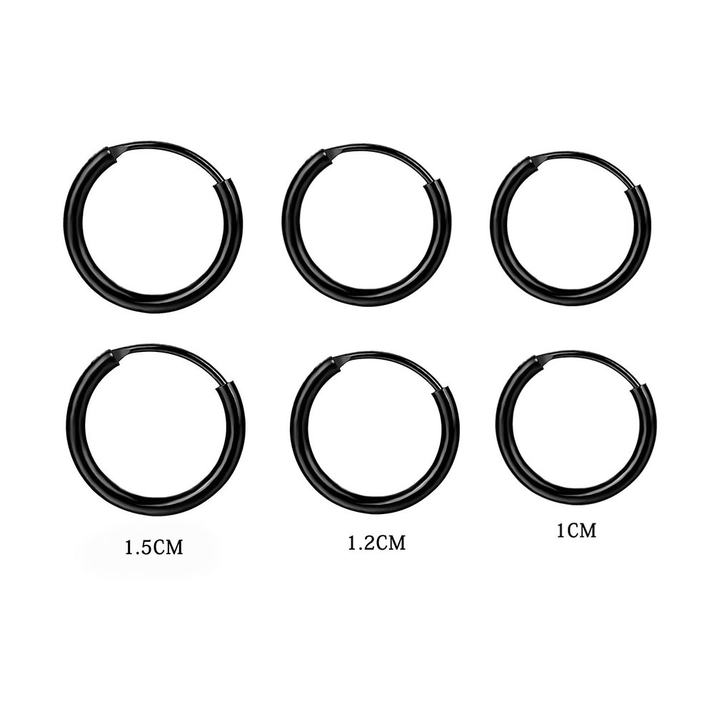 Anting Bulat Kecil Warna Rose Gold Gaya punk Vintage Untuk Wanita