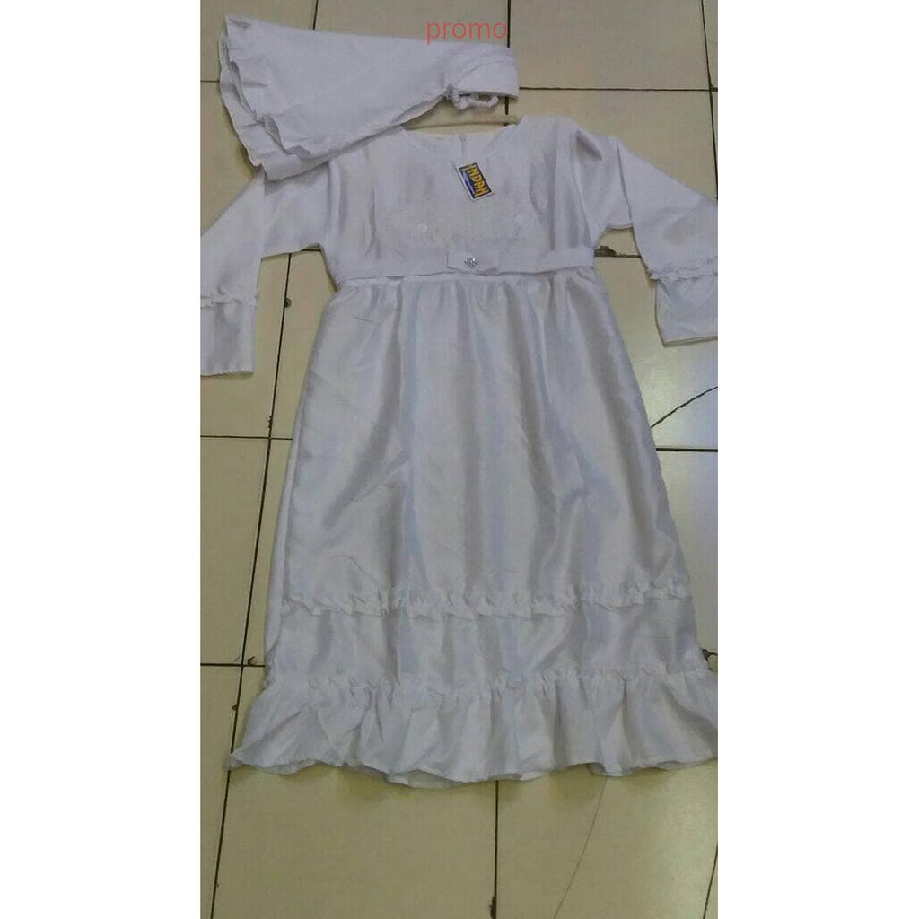 Baju muslim anak / Gamis putih polos