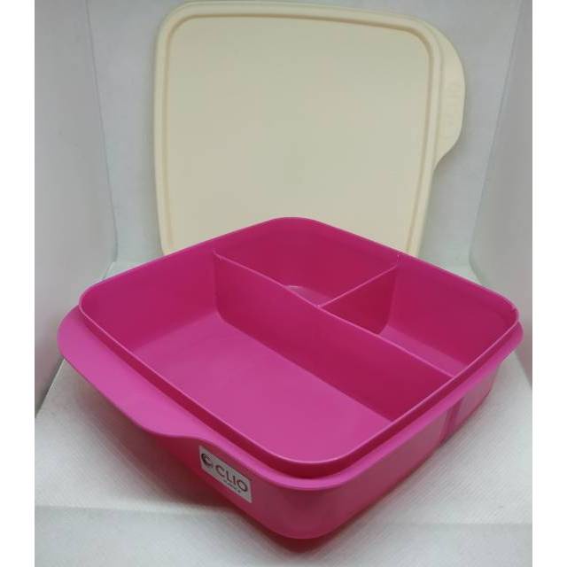 Tempat Makan Sekat 3 BPA CLIO KYOTO / Kotak Makan Bekal Murah Meriah