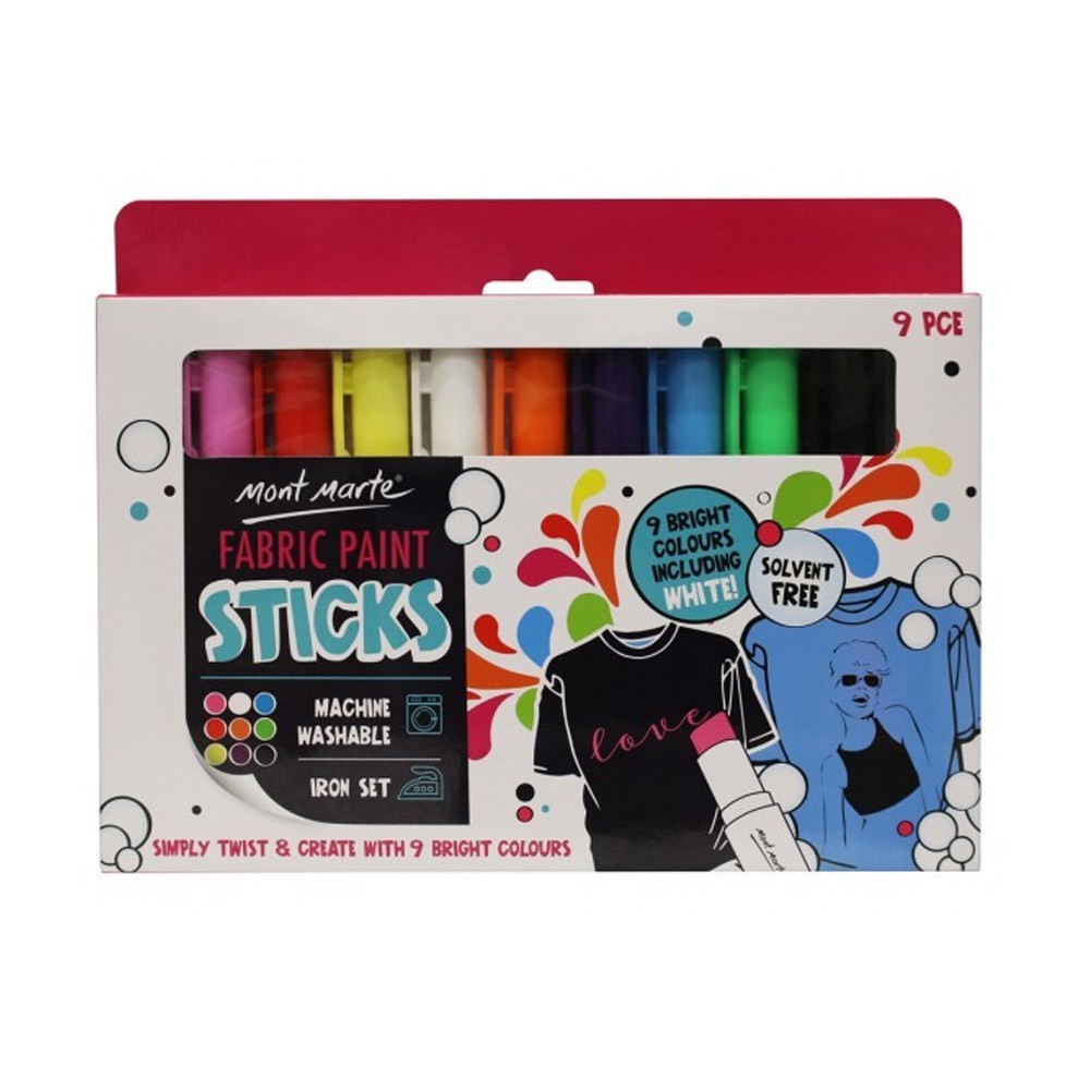 

Mont Marte Solid Fabric Paint Sticks set 9 pcs MPN0116