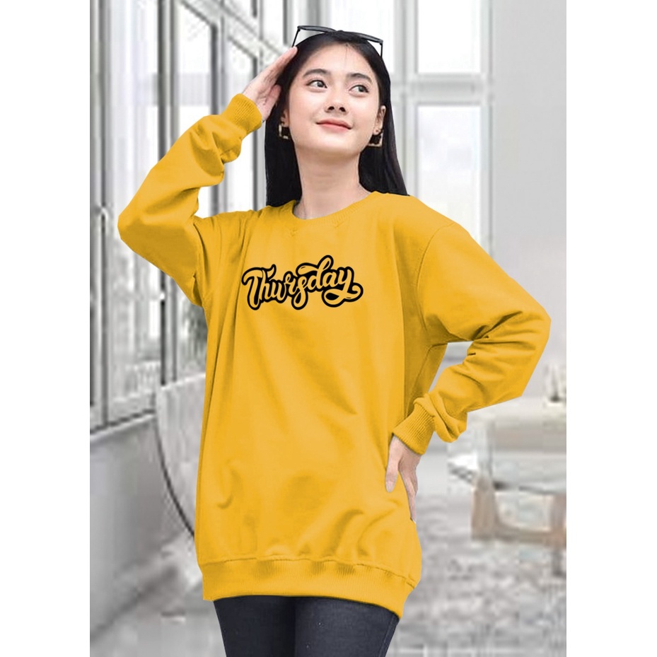 Kaos Lengan Panjang THURSDAY/ Kaos Sweatshirt / Atasan Wanita / Atasan Wanita Lengan Panjang / Atasan Import / Kaos Wanita Blus