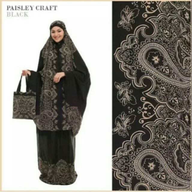 MUKENA PAISLEY CRAFT BLACK. MUKENA KATUN. MUKENA TAZKIA TAZBIA