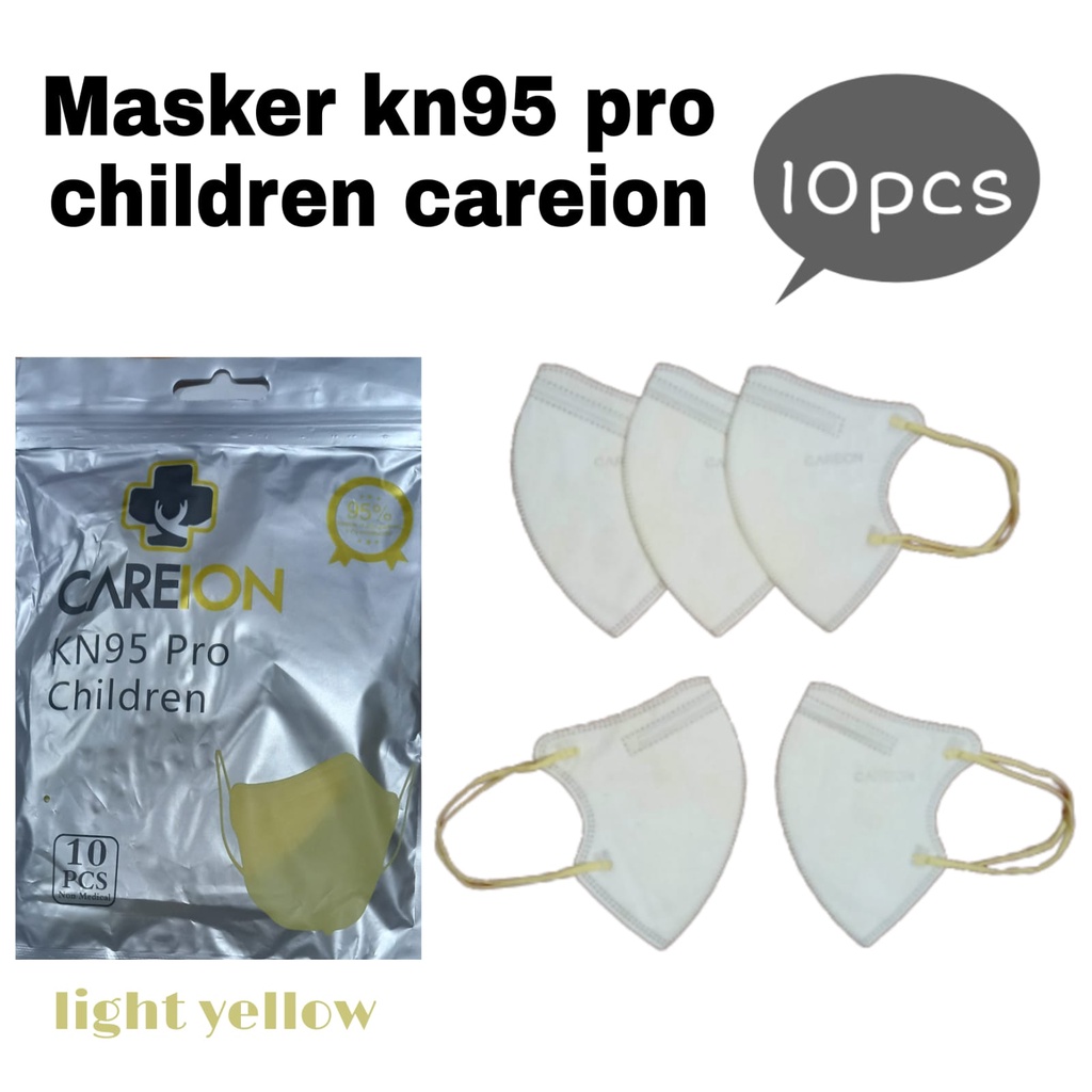 CAREION MASKER KN95 PRO CHILDREN DISPOSABLE MASK WARNA 5PLY ISI 10 KIDs