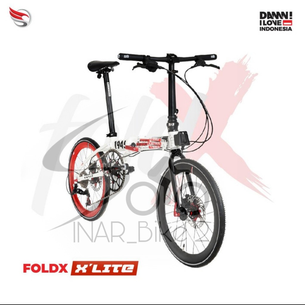 Camp Folding Bike Foldx Lite Edisi Damn I Love Indonesia