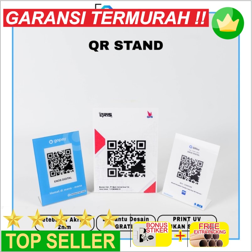 Jual Terlaris QR STAND / STANDING CUSTOM QR CODE MEJA KAFE / RESTO ...