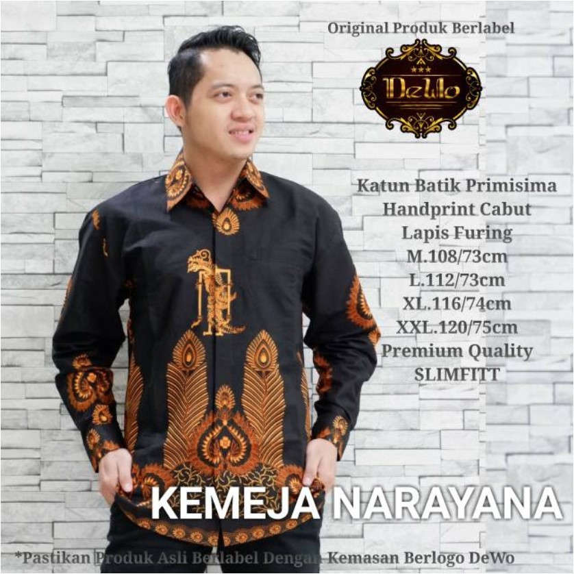 NARAYANA KUNING / BATIK PRIA LENGAN PANJANG / by DEWO BATIK / 10.3