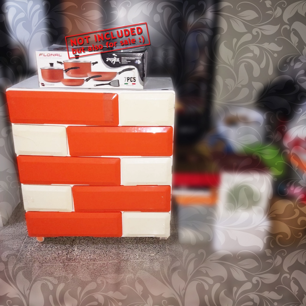LACI SERBAGUNA INFORMA CANTIK Plastik Glossy Orange Putih