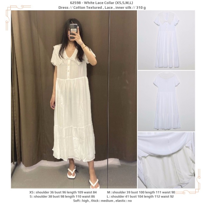 BISA COD Maxi Dress Mewah Maxi Dress Korea Dress Jumbo Dress Putih Dress Korea Panjang H8O5 GROSIR R