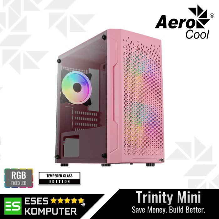 Case Aerocool Trinity Mini FRGB Pink | mATX | 3X RGB FAN