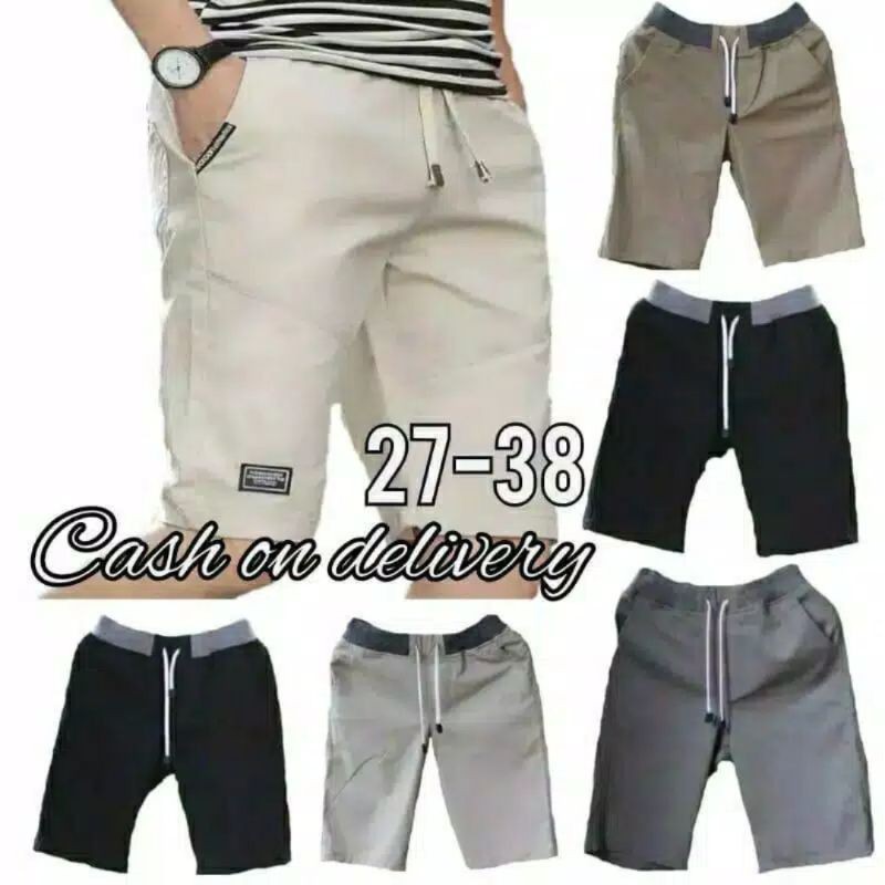 Celana Pria Pendek Chino Celana Pendek Pria Chino Chinos Cinos Cowok Dewasa Distro Casual Harian Santai Premium Original Rip Pinggang Karet