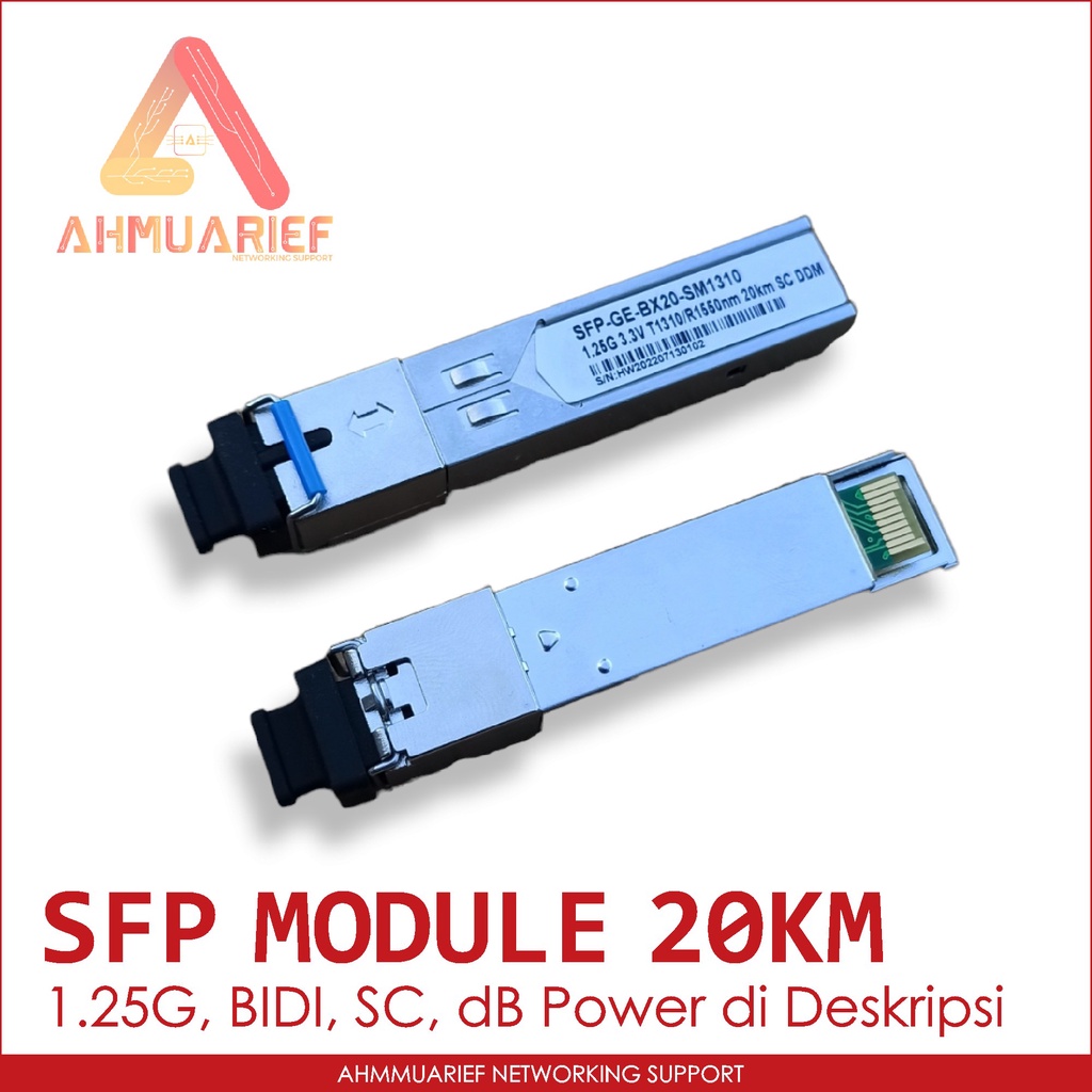 SFP MODULE FIBER OPTIC BIDI SM SC 1.25G 1G SINGLE MODE FIBER OPTIK