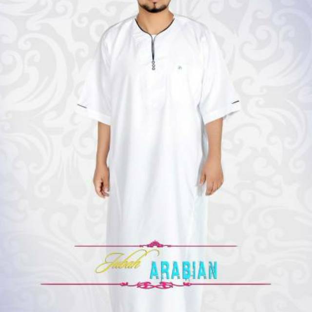 Al-Ham Jubah Dewasa Pria Reguler Lengan Pendek Al-Ham Model Arabian