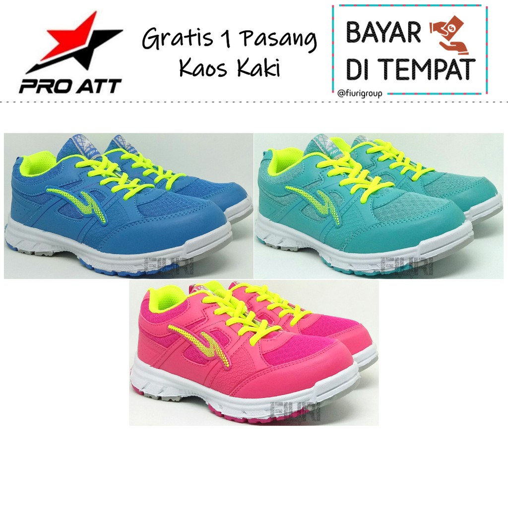 FIURI - Pro ATT Original - LG-457 Biru 37-40 - Sepatu Kets Wanita - Sepatu Sneakers Wanita - Sepatu Olahraga Sport Wanita - Sepatu Casual - Sepatu Jogging Lari Fitness Gym Senam Wanita - Sepatu Anak Perempuan Cewek-Sepatu Sekolah Bertali SD SMP SMA Murah