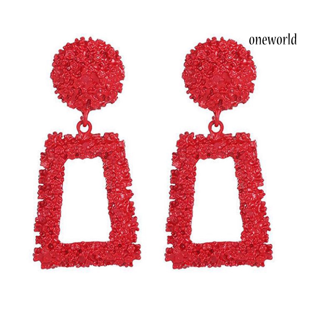 OW@ Women Geometric Irregular Bump Texture Ear Stud Dangle Earrings Jewelry Gift