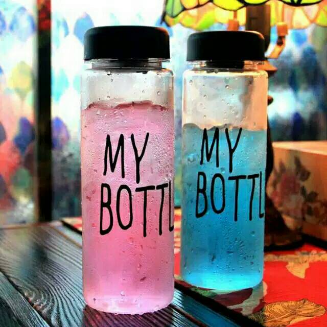 MY BOTTLE / BOTOL MINUM TUTUP BULAT 500ML  + Free SARUNG POUNCH