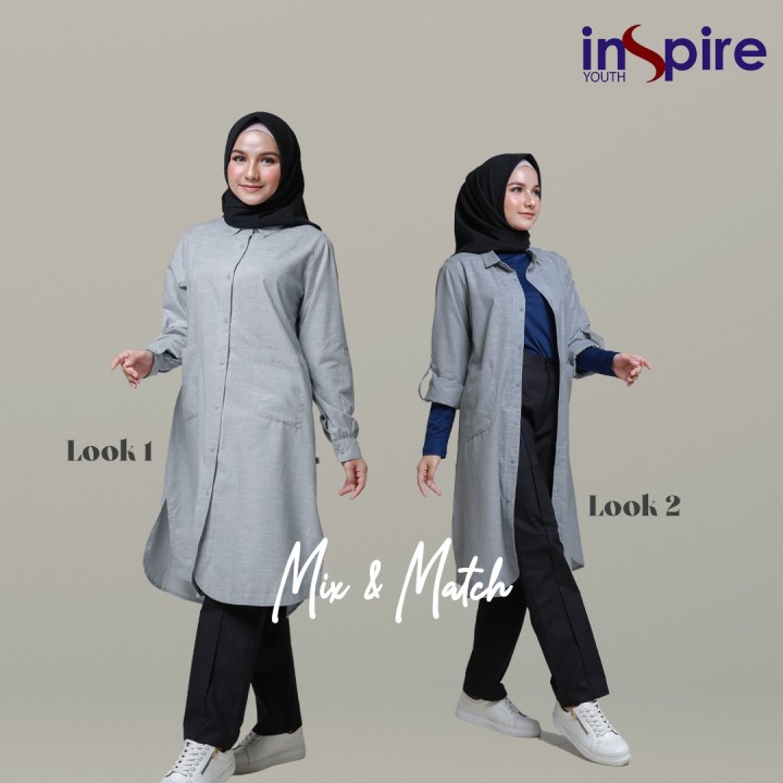 Tunik Youth Inspire ITU 014 / Tunik Remaja Wanita Muslim Katun Polos Murah Terbaru 2020