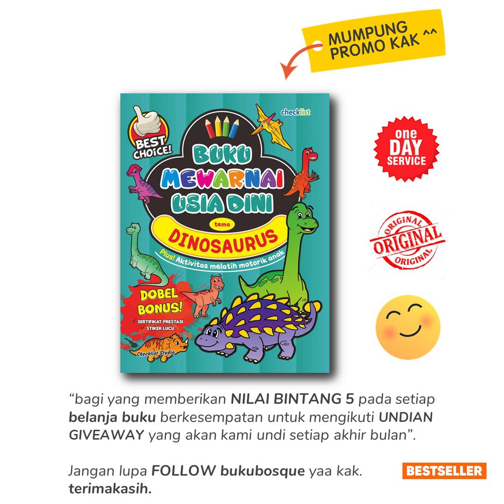 Terbaru Dinosaurus Buku Mewarnai Usia Dini Shopee Indonesia